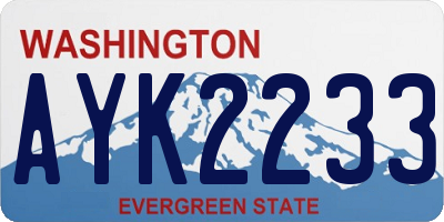 WA license plate AYK2233