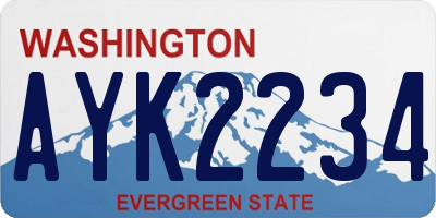 WA license plate AYK2234