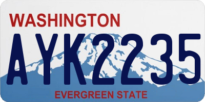WA license plate AYK2235