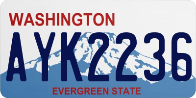 WA license plate AYK2236