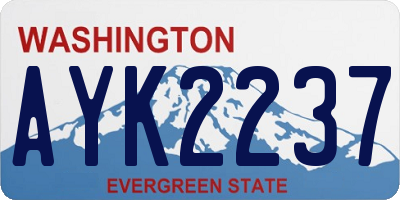 WA license plate AYK2237