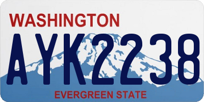 WA license plate AYK2238