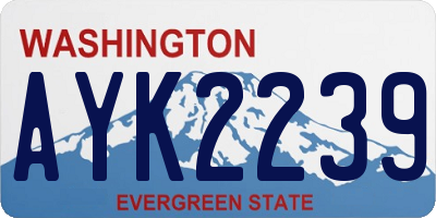 WA license plate AYK2239