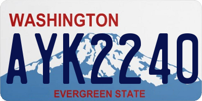 WA license plate AYK2240