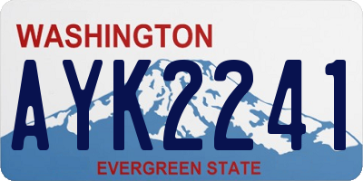 WA license plate AYK2241