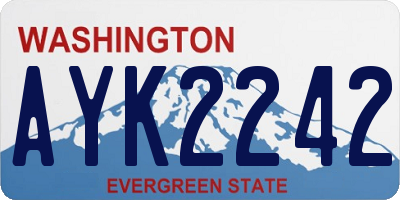 WA license plate AYK2242