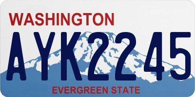 WA license plate AYK2245