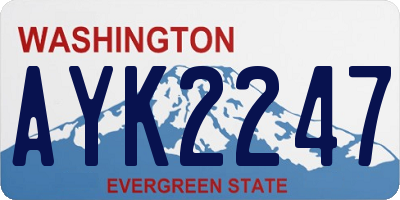 WA license plate AYK2247