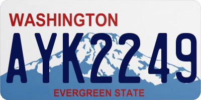 WA license plate AYK2249