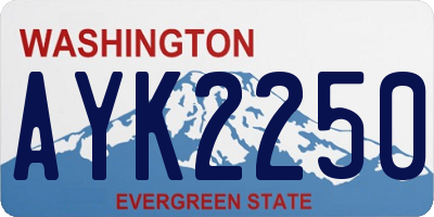 WA license plate AYK2250