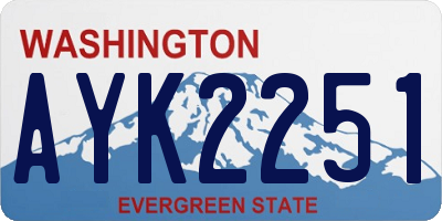 WA license plate AYK2251