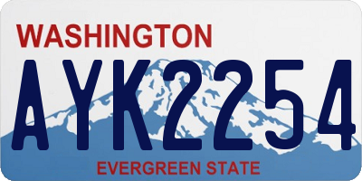 WA license plate AYK2254