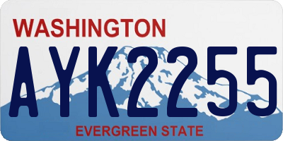 WA license plate AYK2255