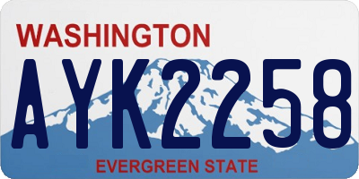 WA license plate AYK2258
