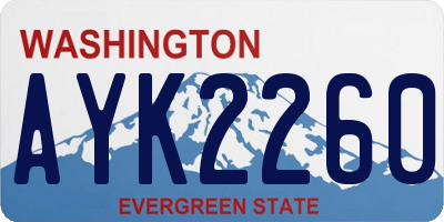 WA license plate AYK2260