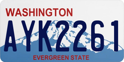 WA license plate AYK2261