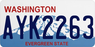 WA license plate AYK2263