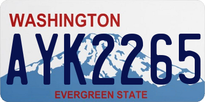 WA license plate AYK2265