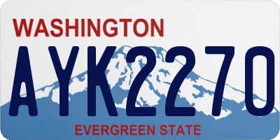 WA license plate AYK2270