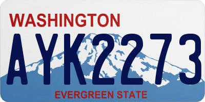 WA license plate AYK2273