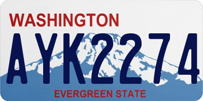 WA license plate AYK2274