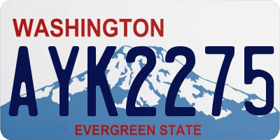 WA license plate AYK2275