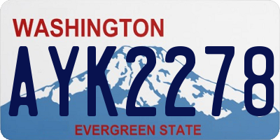 WA license plate AYK2278