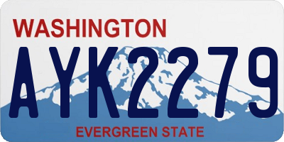 WA license plate AYK2279