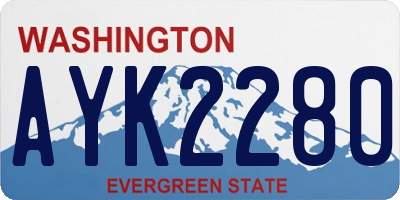 WA license plate AYK2280