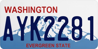 WA license plate AYK2281
