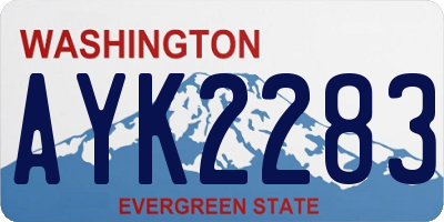 WA license plate AYK2283