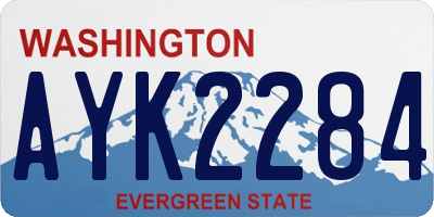 WA license plate AYK2284