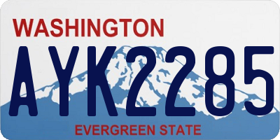 WA license plate AYK2285