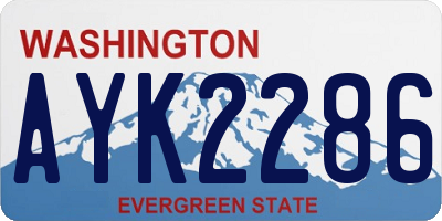 WA license plate AYK2286