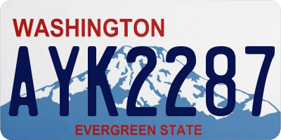 WA license plate AYK2287
