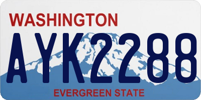 WA license plate AYK2288