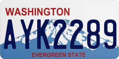 WA license plate AYK2289