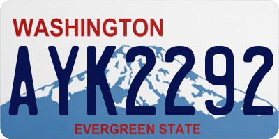 WA license plate AYK2292