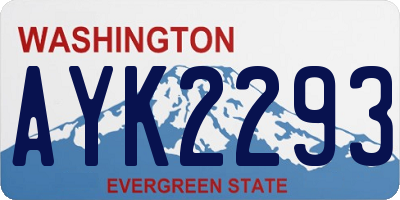 WA license plate AYK2293