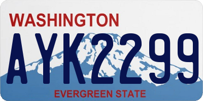 WA license plate AYK2299