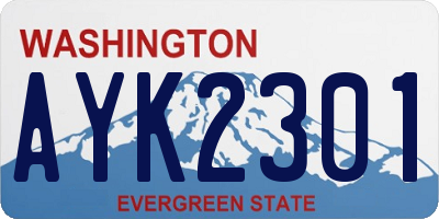 WA license plate AYK2301