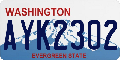 WA license plate AYK2302