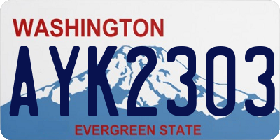 WA license plate AYK2303
