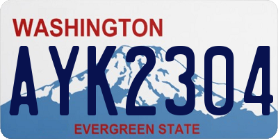 WA license plate AYK2304