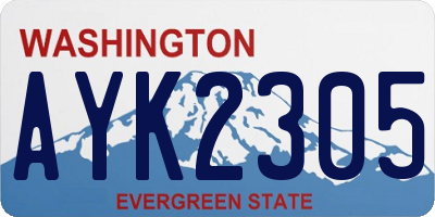 WA license plate AYK2305