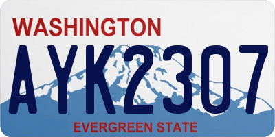 WA license plate AYK2307