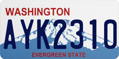 WA license plate AYK2310