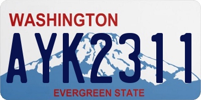 WA license plate AYK2311