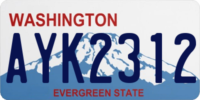 WA license plate AYK2312