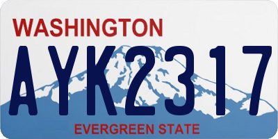 WA license plate AYK2317